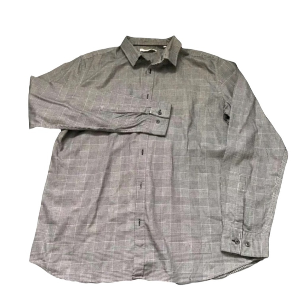 𝅺MEN’S Jack & Jones black and white plaid button down shirt size XL